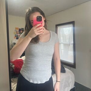 American Eagle Outfitters Soft & Sexy Scoop Neck Ribbed T-Shirt